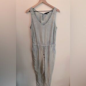 Chambray tie-waist jumpsuit
